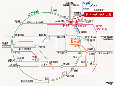 交通概念図｜ザ・パークハウス上野
